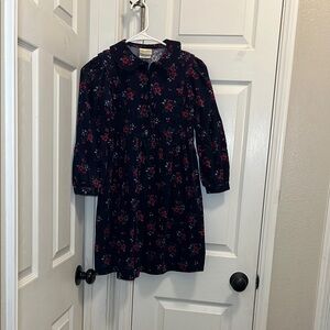 Laura Ashley Blue Sundress with Long Bishop Sleeves and Peter Pan Collar